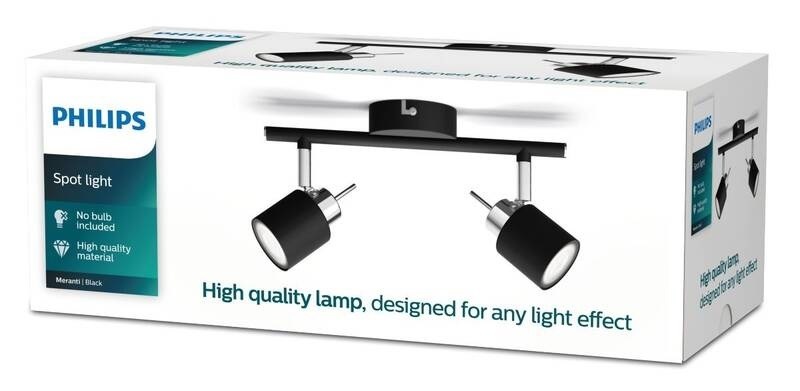Bodové svietidlo Philips Meranti, 2xGU10 čierne