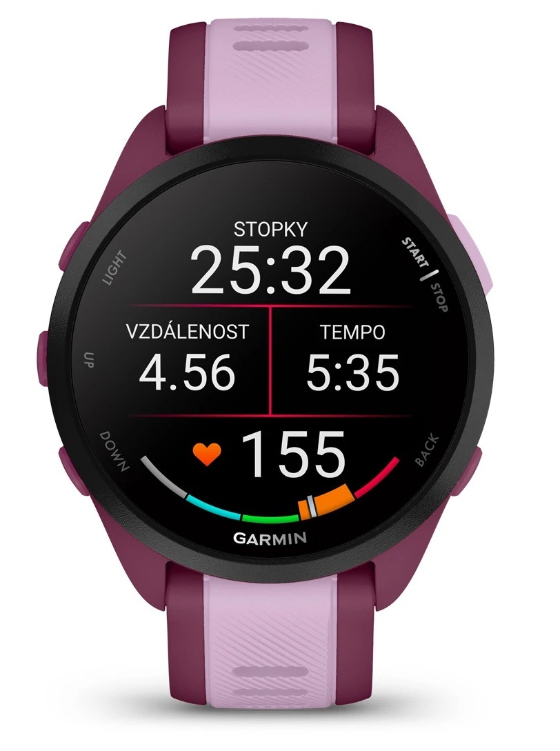 Inteligentné hodinky Garmin Forerunner 165 Music - Berry / Lilac