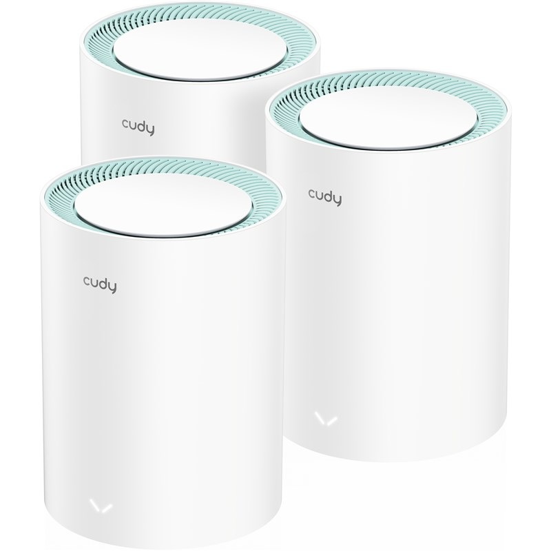 Kompletný Wi-Fi systém Cudy M1300 AC1200 Wi-Fi Mesh Gigabit, set 3 ks biely