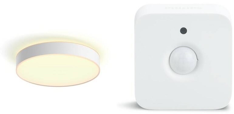 Philips Hue Devere L biele stropné svietidlo s ovládačom a senzorom pohybu