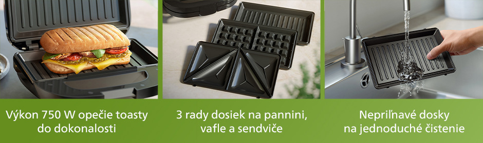 Sendvičovač Philips Series 5000 HD2350/80 čierny/strieborný Philips HD2350/80 Series 5000