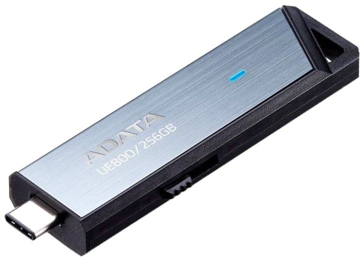Flash USB ADATA Elite UE800 256GB USB 3.2 - strieborný USB flash disk s výsuvným USB-C konektorom