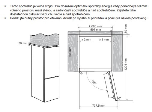 Chladnička Gorenje NRB62C6W4WFE, biela, umiestnenie