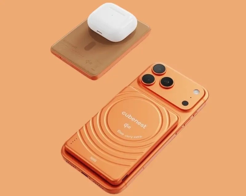 Powerbank Cubenest SlimDual MagSafe Qi2 5000 mAh oranžová