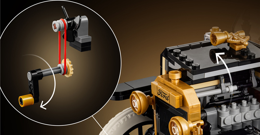 Stavebnica LEGO® Icons 11376 Ford Model T Elegantný veterán meria cez 29 cm a vďaka klasickému vzhľadu sa hodí ako štýlová dekorácia do interiéru.