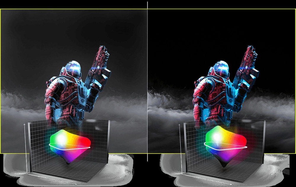 Na hernom monitore MSI MAG 341CQP QD-OLED X28 je čierna naozaj hlboko čierna, všetky kontrasty sú výrazné.