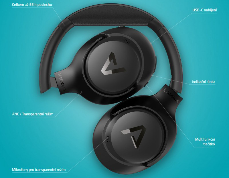 Slúchadlá LAMAX NoiseComfort2 ANC čierna