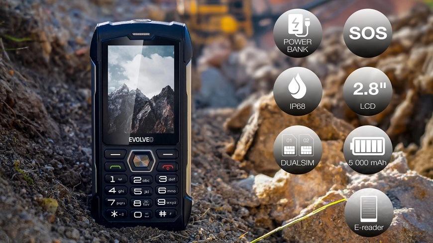 Mobilný telefón Evolveo StrongPhone H1 čierny/strieborný