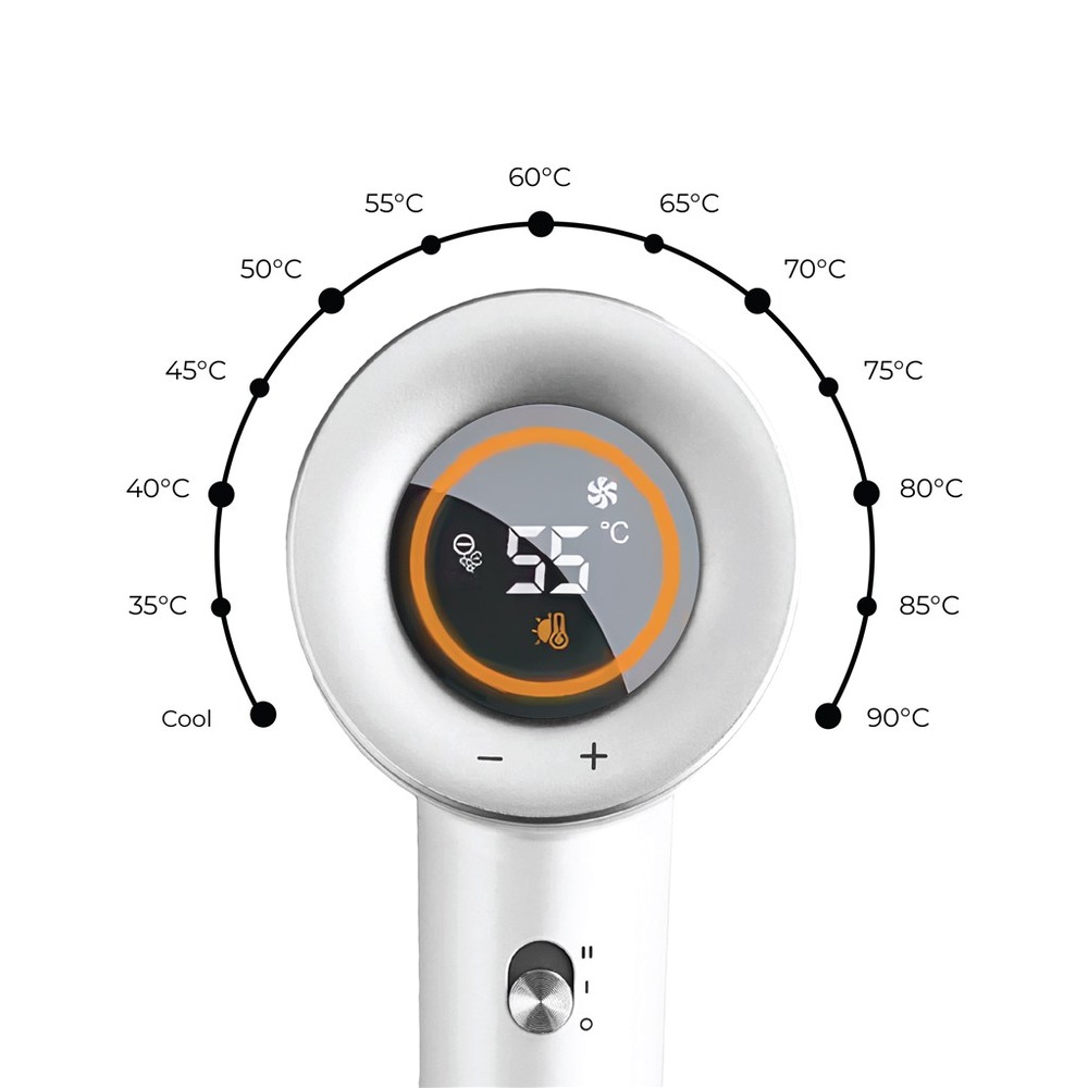 Fén WG Airflex Elegance Air Pro biely LED displej fénu WG Airflex Elegance Air Pro