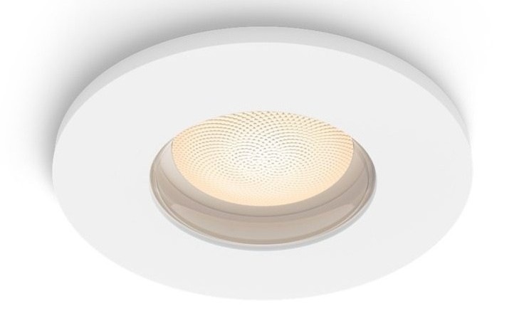 Vstavané svietidlo Philips Adore Hue, 4,2W + GU10, White Ambiance biele Pohľad na rozsvietené svietidlo Philips Adore Hue
