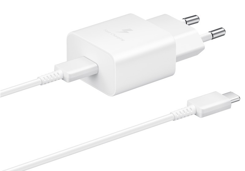 Nabíjačka do siete Samsung USB-C 15W + USB-C kábel biela