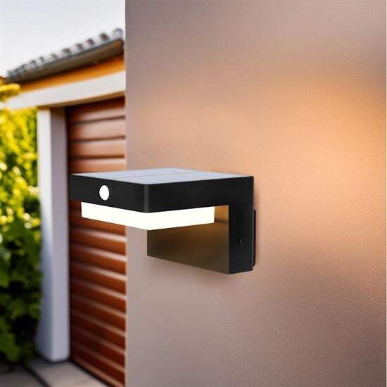 Nástenné svietidlo Solight Palermo, 5W, 400lm, 3000K, solárne čierne Nástenné svietidlo Solight Palermo, 5W, 400lm, 3000K, solárne čierne