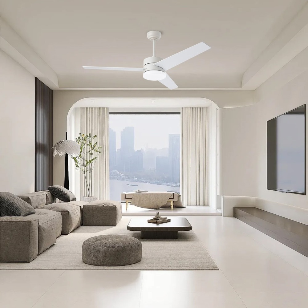 Stropné svietidlo IMMAX NEO LITE VARIABLE SMART LED s ventilátorom, 24W, Wi-Fi, TUYA - biele / hnedé