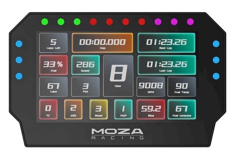 Displej Moza Racing CM2 Racing Dash (RS072) v čiernej farbe.