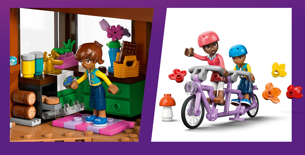 Stavebnica LEGO® Friends 42705 Útulná chata v jesennom lese Od plánovania výletov po chvíle odpočinku ponúka chata pestré hranie na role a možnosť prepojenia s ďalšími modelmi LEGO Friends.