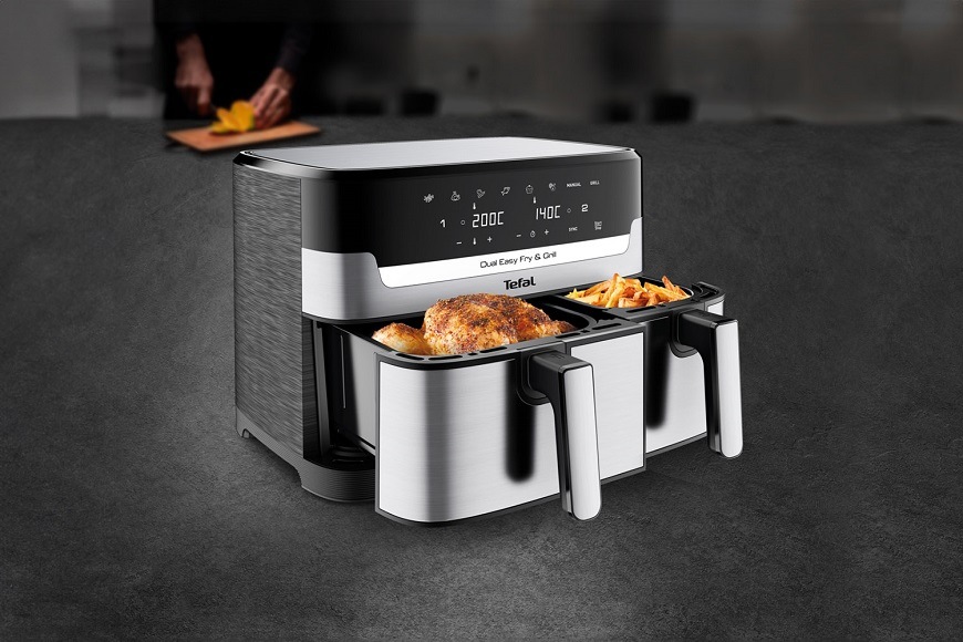 Fritéza teplovzdušná Tefal EY905D10 Dual Easy Fry & Grill 5,2 l + 3,1 l Fritéza teplovzdušná Tefal EY905D10 Dual Easy Fry & Grill 5,2 l + 3,1 l