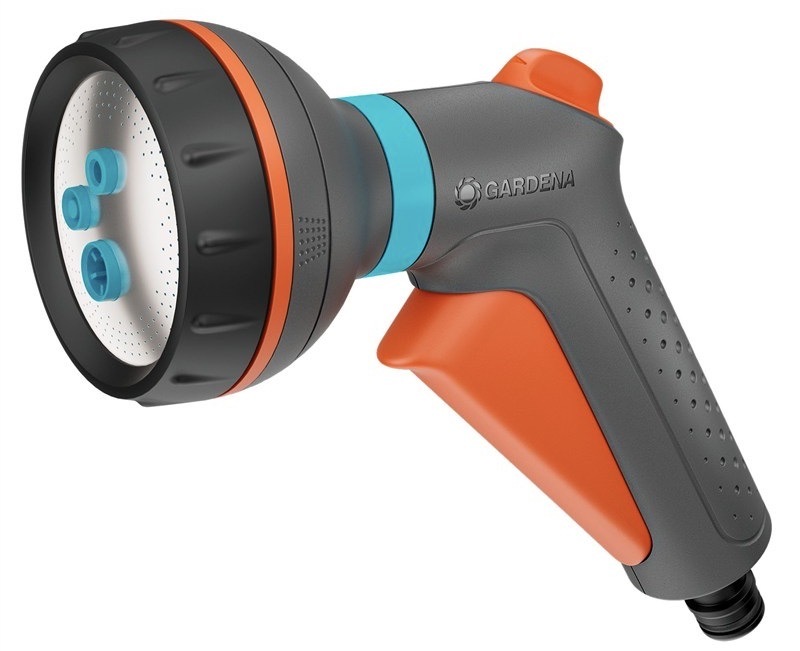 Záhradná sprcha Gardena s ergonomickou rukoväťou, aretovateľná spúšť