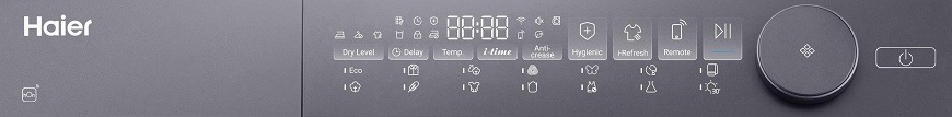 Set výrobkov Haier HW90-B14367U-S + HD90-A367U1-S biely ovládací panel sušičky haier HD90-A367U1-S
