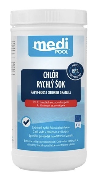 Bazénová chémia MediPOOL na dezinfekciu vody, hmotnosť 1,2 kg