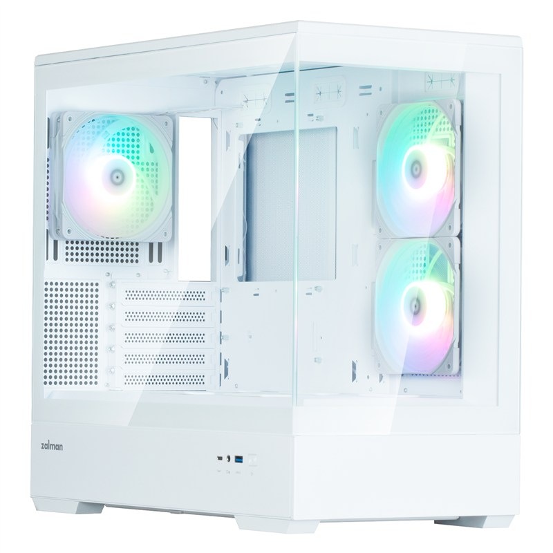 Počítačová skriňa Zalman P30 Black V2 v bielom farebnom prevedení.