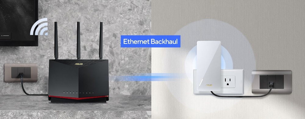 Wi-Fi extender Asus RP-AX58, AX3000 biely Wi-Fi extender Asus RP-AX58, AX3000 biely