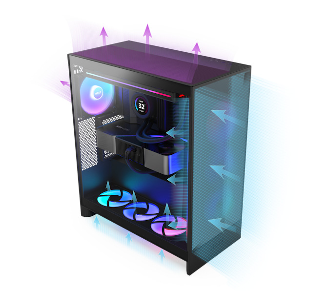 Case NZXT H7 Flow RGB biela NZXT H7 Flow RGB