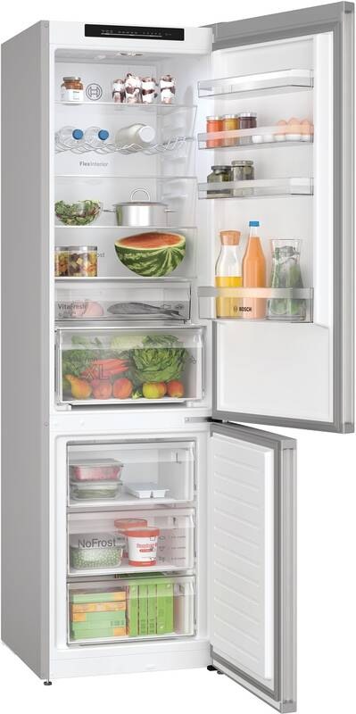 Chladnička s mrazničkou Bosch Serie 4 KGN392LCF PerfectFit kov