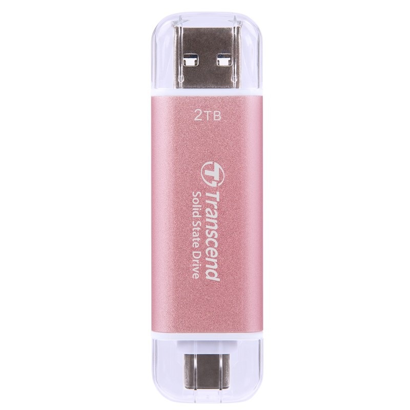 SSD externý Transcend ESD310C 2TB, USB-A/USB-C ružový