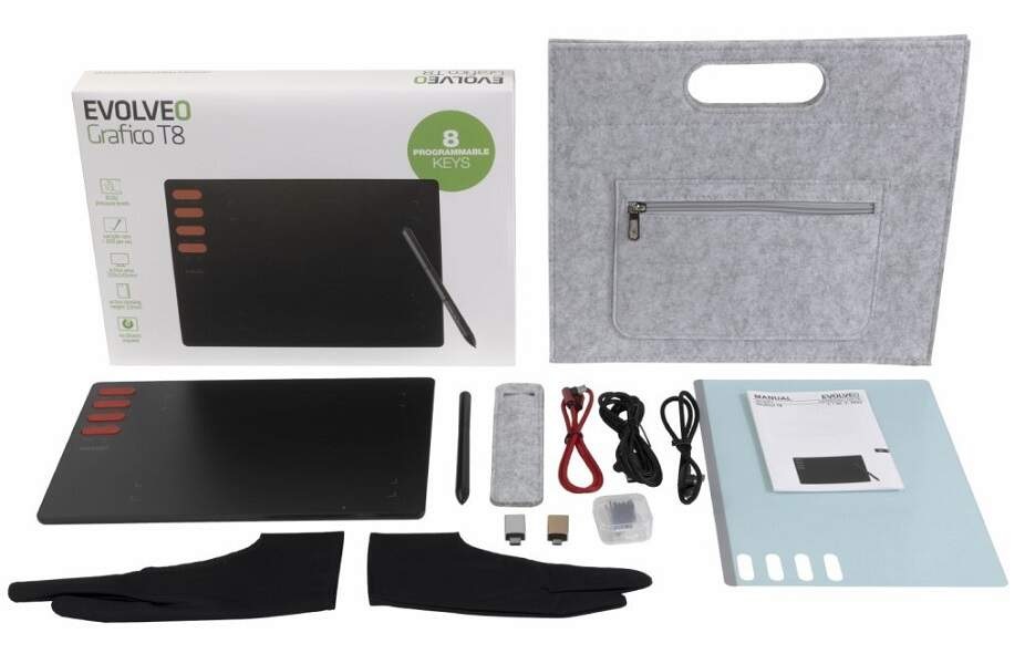 Grafický tablet Evolveo Grafico T8 čierny Grafický tablet Evolveo Grafico T8 čierny