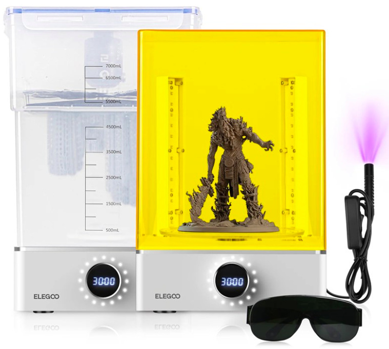 Elegoo Mercury XS Bundle umývacie a vytvrdzovacie stanice pre resinové 3D výtlačky s UV lampou a ochranným krytom