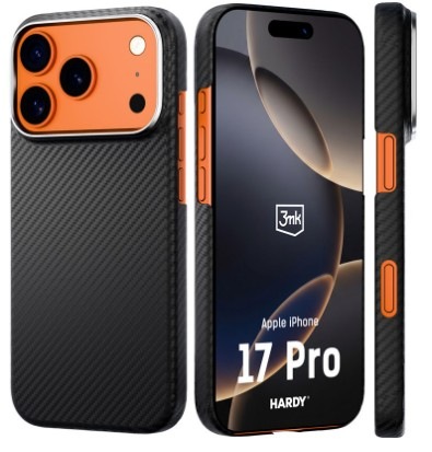 Kryt na mobil 3mk HARDY Aramid MagCase na Apple iPhone 17 Pro čierny Kryt na mobil 3mk Hardy Aramid MagCase na Apple iPhone 17 Pro - čierny