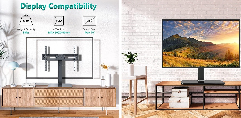 Stojan pre TV STELL SHO 4810, stolný, nastaviteľný, pre uhlopriečky 37" - 70", nosnosť 40 kg čierny STELL SHO 4810