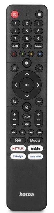 Diaľkový ovládač Hama pre TV Hisense, 45 tlačidiel, čierna farba