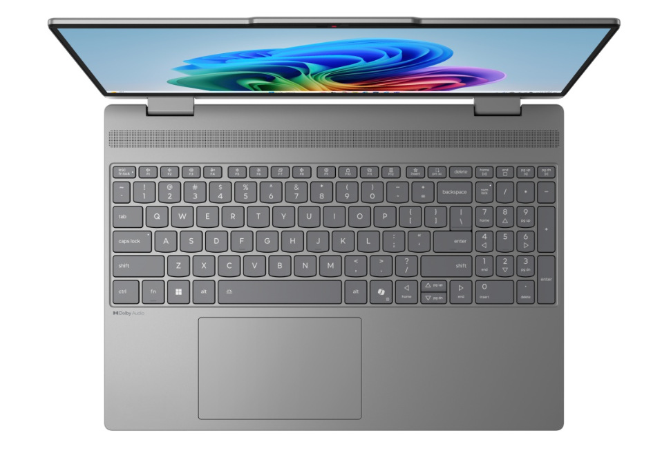 Notebook Lenovo IdeaPad 5 2-in-1 15IPH11 sivý Pohľad zhora na klávesnici notebooku Lenovo IdeaPad 5 15IPH11