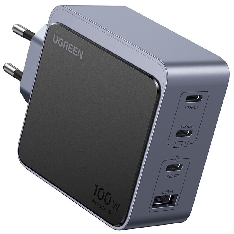 Nabíjačka do siete UGREEN Nexode S 100W 3xUSB-C, 1xUSB-A, GaN sivá