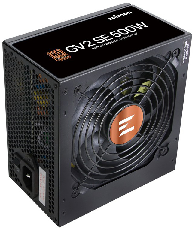 Počítačový zdroj Zalman GV2 SE 500W s certifikáciou 80 PLUS Bronze, čierna farba