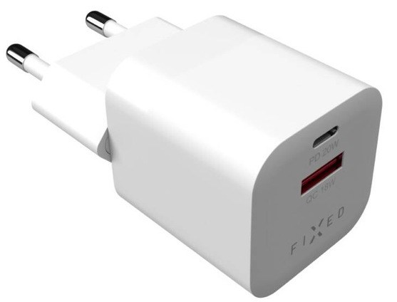 Nabíjačka do siete FIXED Mini s USB-C PD/USB QC 3.0, 20W biela Nabíjačka do siete FIXED Mini s USB-C PD/USB QC 3.0, 20W biela