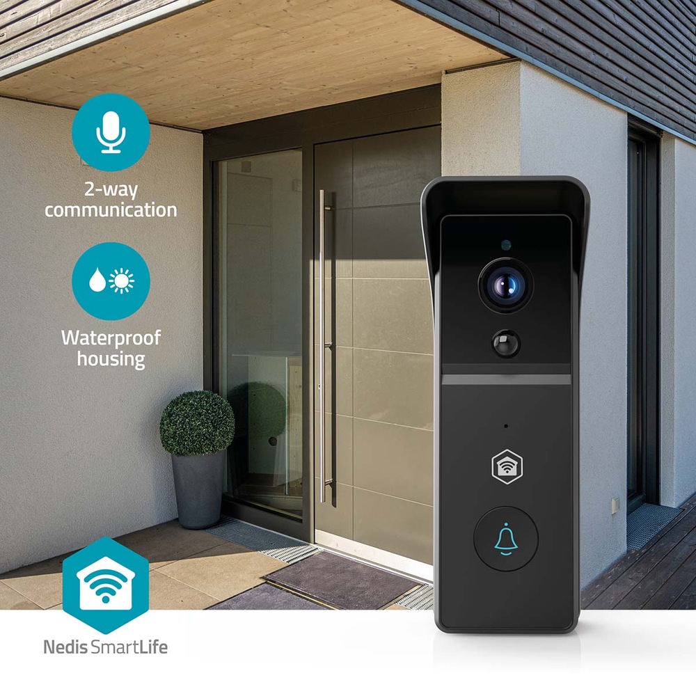 Videozvonček Nedis SmartLife WIFICDP21BK čierny Videozvonček Nedis SmartLife WIFICDP21BK je vodeodolný