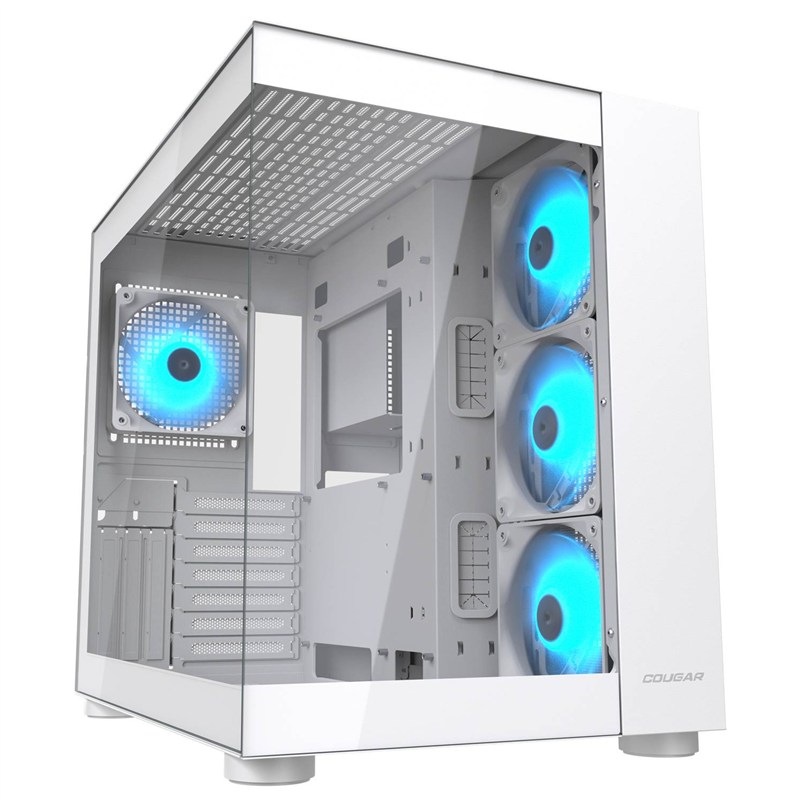 PC skriňa Cougar FV150 RGB Dual-Chamber v bielej farbe.