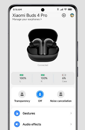 Slúchadlá Xiaomi Buds 4 Pro zlatá