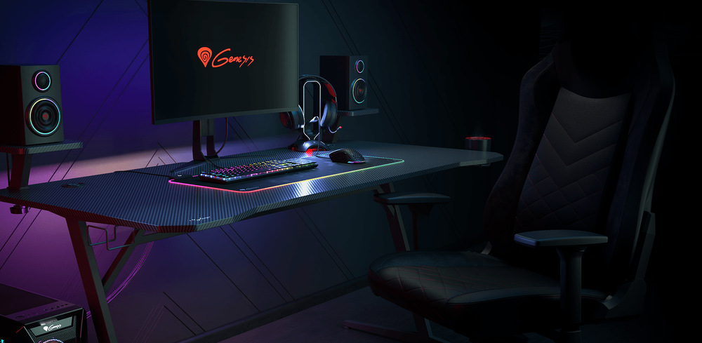 Herný stôl Genesis HOLM 510 RGB čierny Genesis HOLM 510 RGB