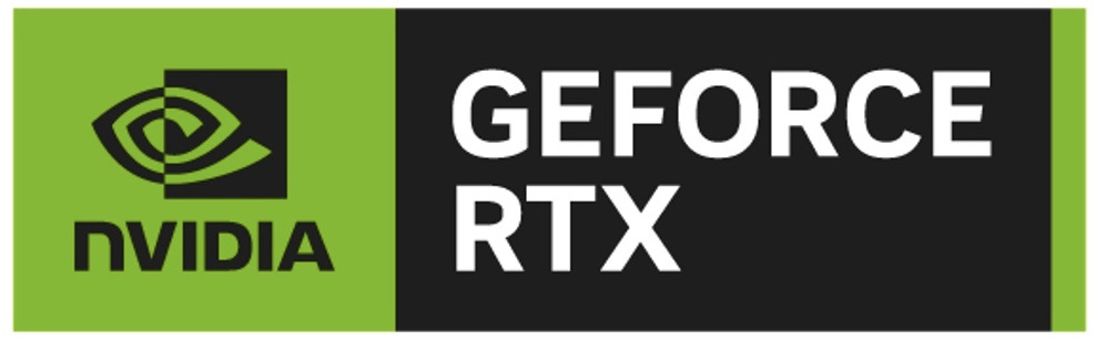 Notebook Lenovo Legion Pro 5 16IAX10H čierny Logo NVIDIA GeForce RTX označujúce samostatnú grafickú kartu herného notebooku