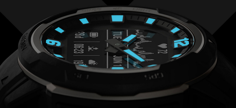 Inteligentné hodinky Garmin Instinct Crossover Solar – Tactical Edition čierne