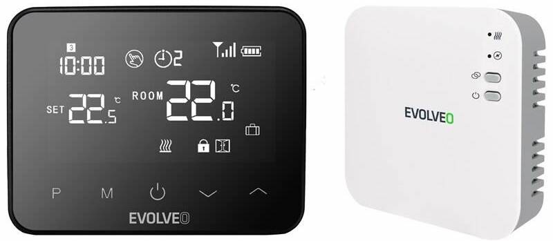 Termostat Evolveo Thermal, bezdrôtový, programovateľný čierny
