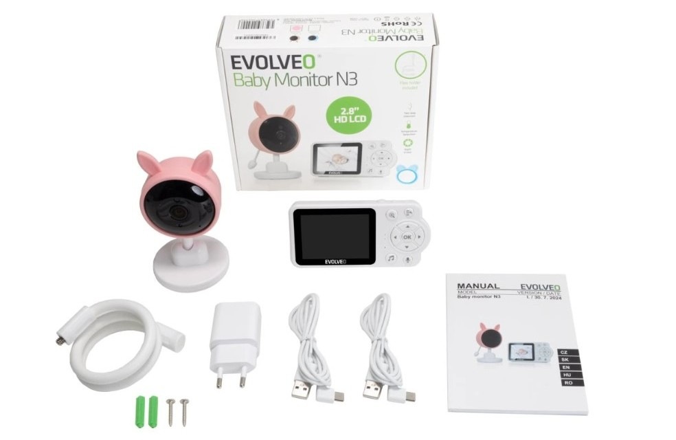 Detská elektronická pestúnka Evolveo Baby Monitor N3 (CAM-3P) ružová Detská elektronická pestúnka Evolveo Baby Monitor N3 (CAM-3P)