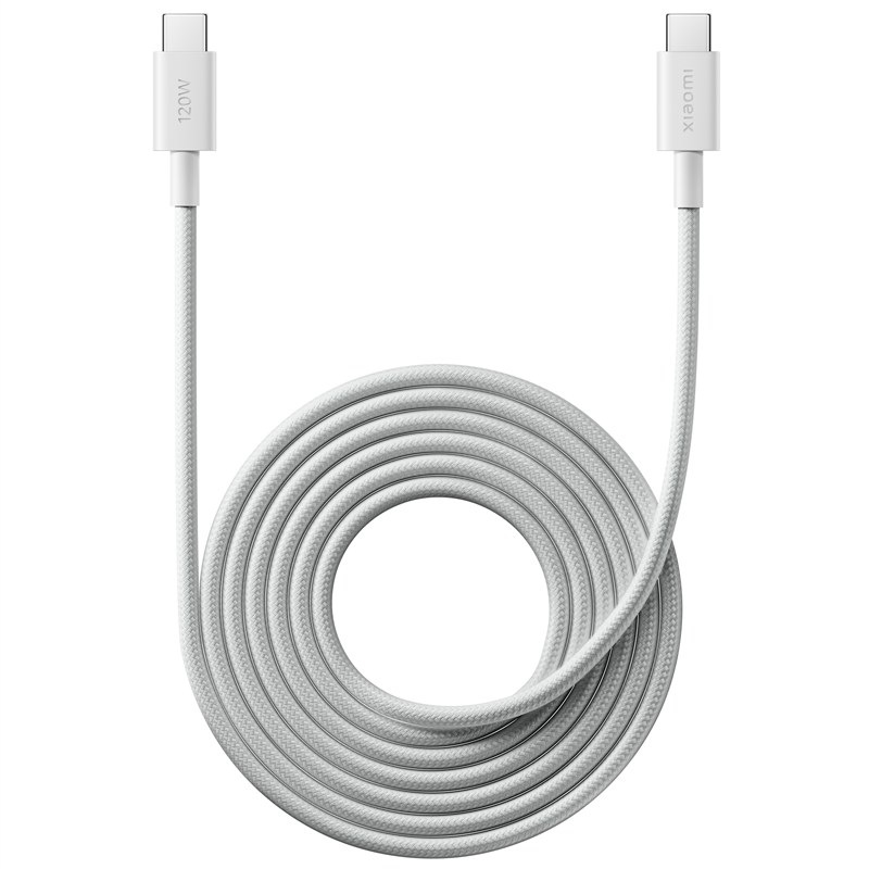 Kabel Xiaomi USB-C/USB-C, 6A, 120W, 2m biela