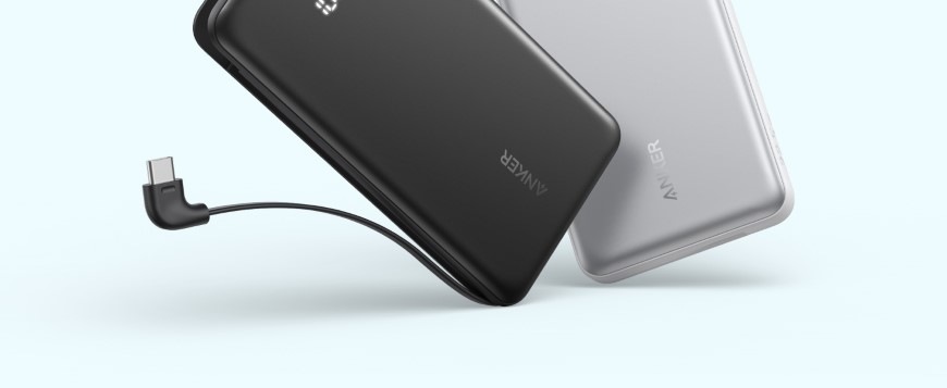 Detail elegantnej powerbanky Anker Zolo s kompaktnou veľkosťou