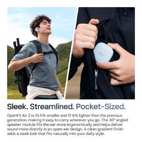 Slúchadlá Shokz OpenFit Air 2, Bluetooth modrá

 obrázok produktu 10 z 13