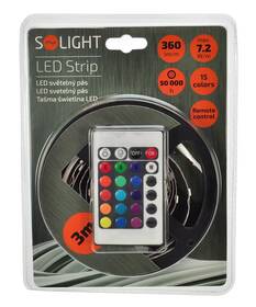 LED pásik Solight RGB, 3m, sada s 12V adaptérom a diaľk. ovládačom, 7,2W/m, IP20 

 obrázok produktu 3 z 3
