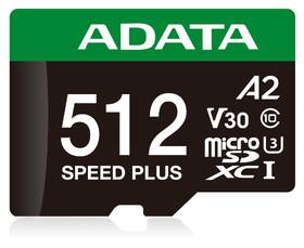 Pamäťová karta ADATA Speed Plus MicroSDXC 512GB, U3 (180R/160W) + SD adaptér čierna

 obrázok produktu 1 z 2